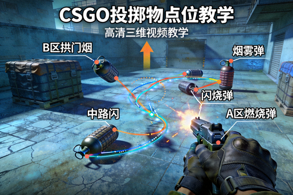 CSGO投掷物高清点位三维视频教学画面